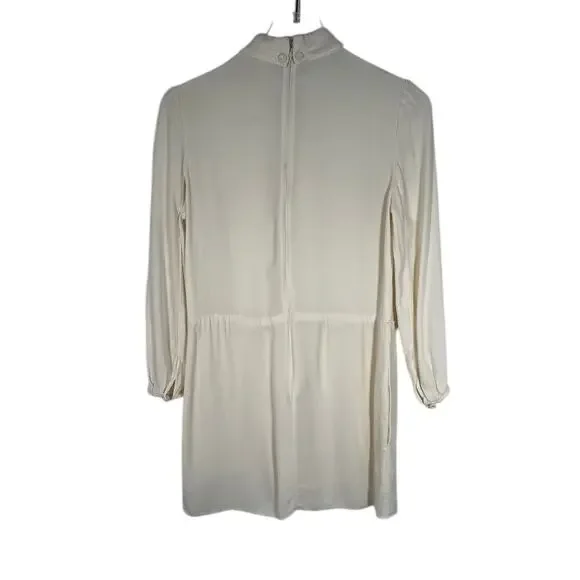 Carven Women's Button Front Mini Shirt Dress 40 / S Long Puff Sleeve Flowy - Picture 2 of 8